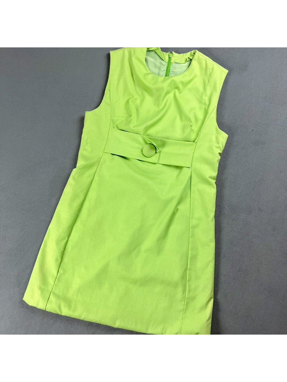 60's A-Line Mod Mini Dress, Lime Green